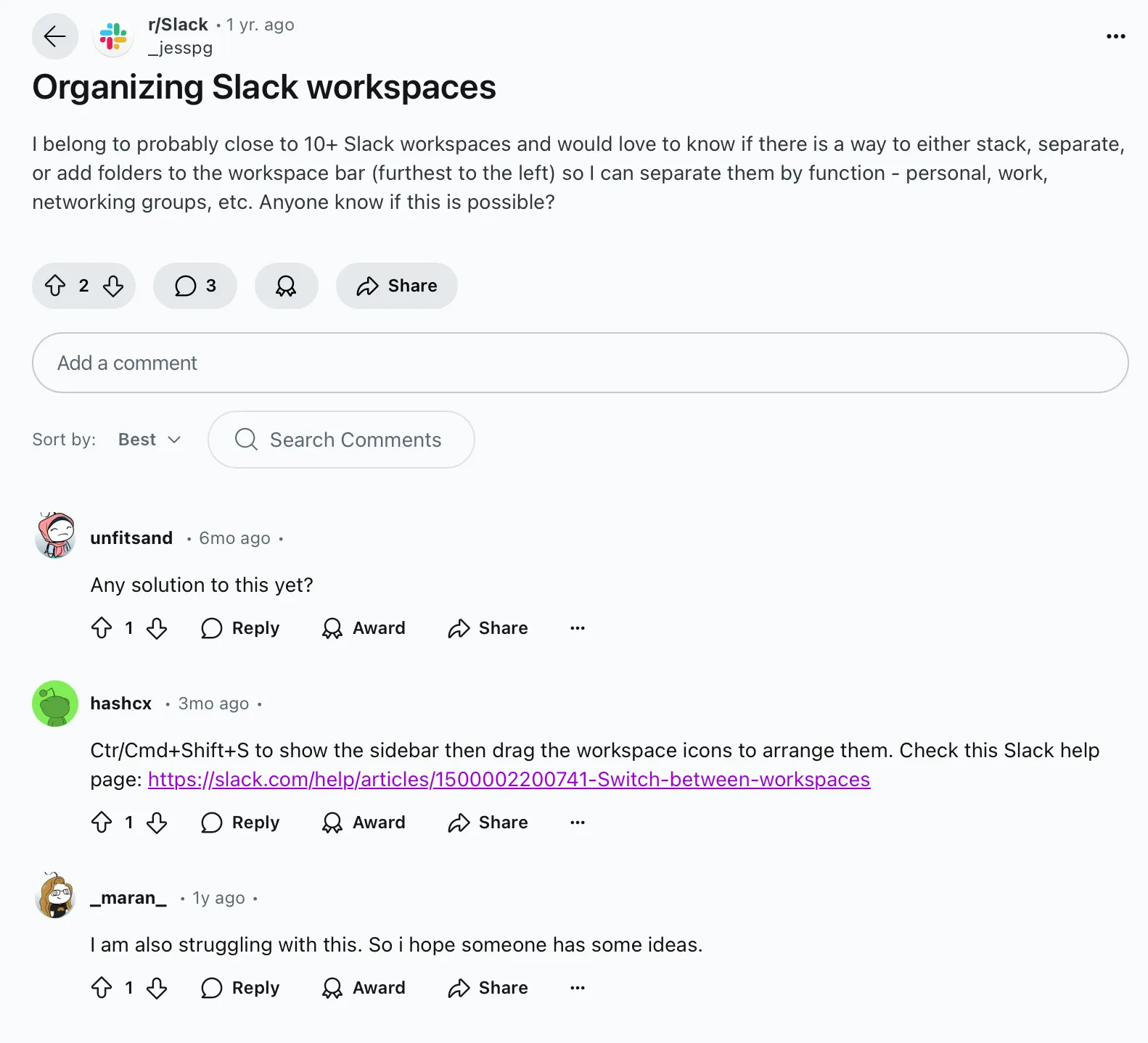 Reddit comments indicating that this still a problem